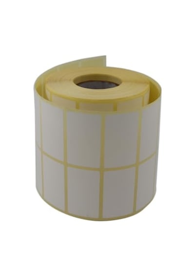 Kuşe Etiket 50mm X 30mm Ruloda 3000 Adet Yan Yana 2 Li 40mm Kuka Çapında Barkod Yazıcı Etiketi 1