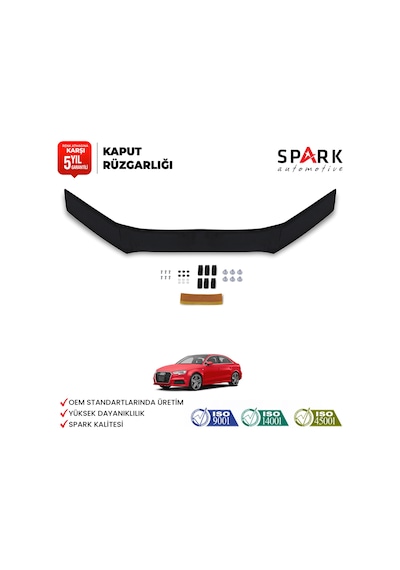 Audi A3 2016-2020 Uyumlu Kaput Rüzgarlığı 3mm