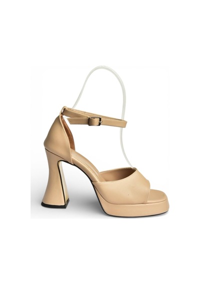 Fox Shoes Y404850209 Ten Kalın Topuklu Kadın Ayakkabı Ten