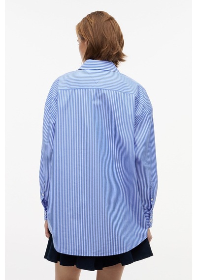 Tommy Hilfiger Tjw Kadın Oversize Essential Asil Mavi/çizgili Gömlek Ext-16428