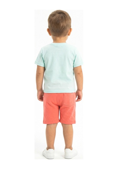 Xo Kids Erkek Çocuk Yazlık 2li Alt Üst Takım Tişort + Şort 2-7 Yaş 3224 Açik Mavi