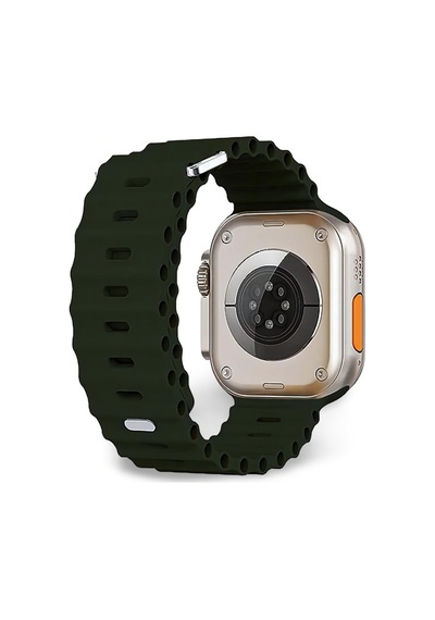Apple Uyumlu Watch 42mm 44mm 45mm 49mm 1/2/3/4/5/6/se/7/8/ultra Akıllı Saat Ocean Kordon Ve Kayışı Asker Yeşili
