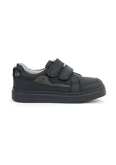Rakerplus Siyah Hakiki Deri Cırtlı Erkek Çocuk Sneaker Ayakkabı