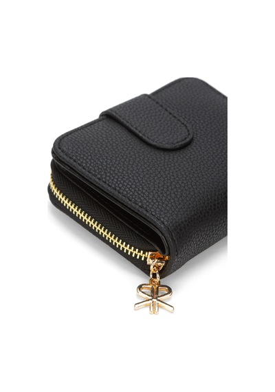 Adelina Bags Kadın Yumuşak Dokulu Küçük Cüzdan Siyah