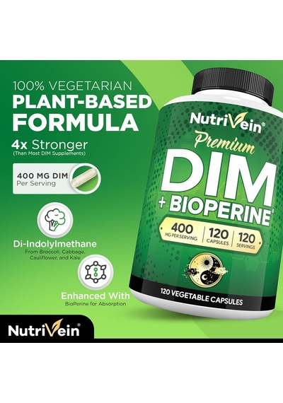 Nutrivein Dım 400 Mg Diindolylmethane Women Men Bioperine - Estrogen Menopause Middle Age Support