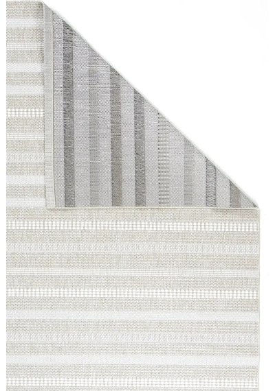 Hoom Rugs Lora 3201 Bej Çizgili Pamuk Taban Hav Toz Vermez Sisal Halı