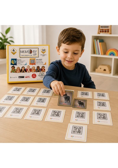 Bakgelal Memory Up Hafıza Kartı Oyunu 140 Fotoğraflı Qr Destekli Eğitici Zeka Oyunu