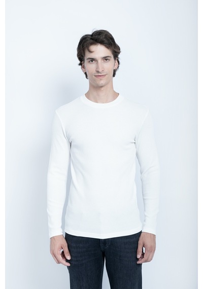 Sportuel Erkek Ekru 6511 Js 0 Yaka Basic Waffle Sweatshirt Jsswtk25e000008-ekru