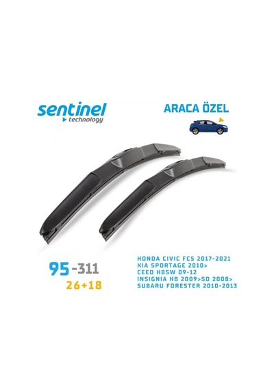Araca Özel Silecek Takımı Muz Honda Civic Fc5 2017-2021 26"+18" 2 Adet Ön