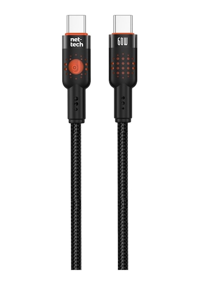 Nettech Nt-dc32 60w Plastik 100 Cm Type-c To Type-c Şarj Ve Data Kablosu Nt-108296