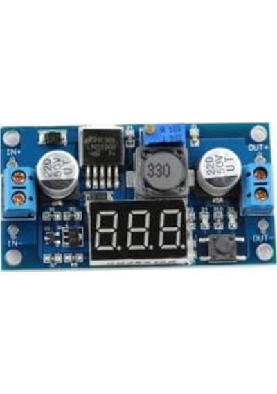 Voltmetreli Lm2596 Ayarlanabilir Güç Kaynağı Step Down Modül