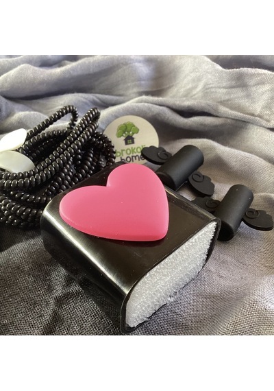 Brokoli Home Apple Uyumlu iPhone 18w/20w Pembe Kalp Şarj Kılıfı, Şarj Kablosu Örme Aparatı, Kablo Koruyucu Diğer