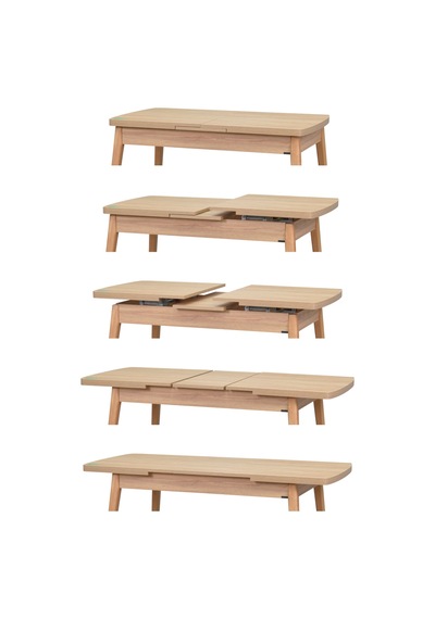 Vilinze Avanos Ahşap Açılır Kapanır Mdf Mutfak Masası - 70x120+30 Cm Naturel