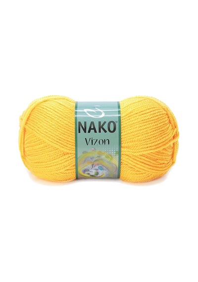 5 Adet Vizon Premium Akrilik El Örgü İpi Yünü Renk No:184 Sarı RYL-NWNKVZ184-5