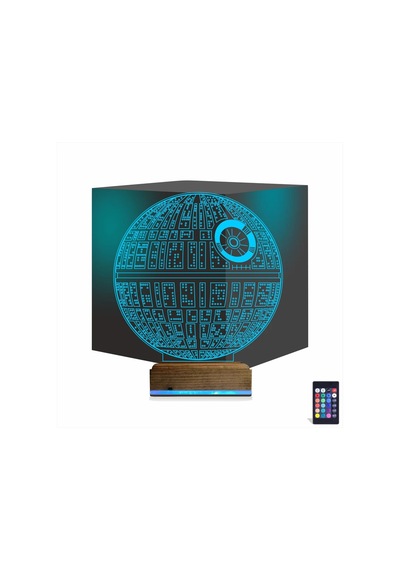 Luvivia Death Star Ölüm Yıldızı 3d Lamba - Masa Gece Lambası Şeffaf