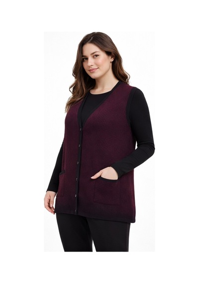 Gürkan Kadın Anne Triko Yelek Bgl-st05292 Bordo