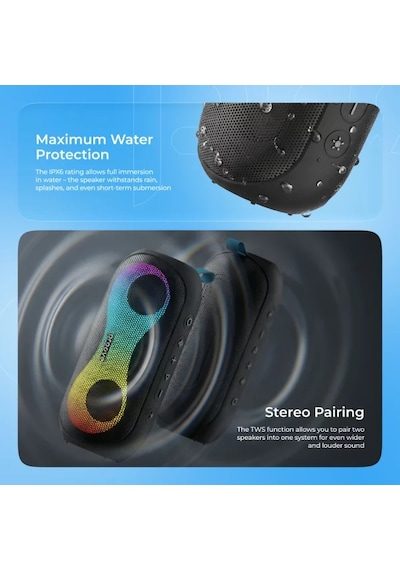 Proove Soundtrap 3 30w Taşınabilir Bluetooth Hoparlör Tws & Rgb Işıklı Su Geçirmez Güçlü Bas