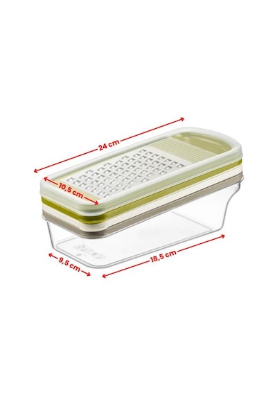 Multiprep Mandolin Rende Seti 3 Başlık Ve Hazneli Kapaklı Tasarım Yeşil