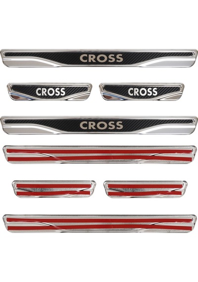 Egea Cross Uyumlu Kapı Eşiği Karbon Krom 4 Parça