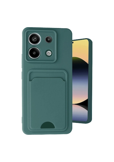 Gld-spt- Newface Xiaomi Redmi Note 13 Pro 5g Kılıf Kelvin Kartvizitli Silikon - Koyu Yeşil