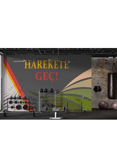 Spor Salonları Için Yazılı Duvar Kağıdı (523376208)