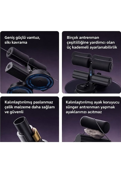 Sunup Sn-29962 Çift Vantuzlu Ev Tipi 3 Kademe Boy Ayarlı Mekik - Karın Egzersiz Aleti