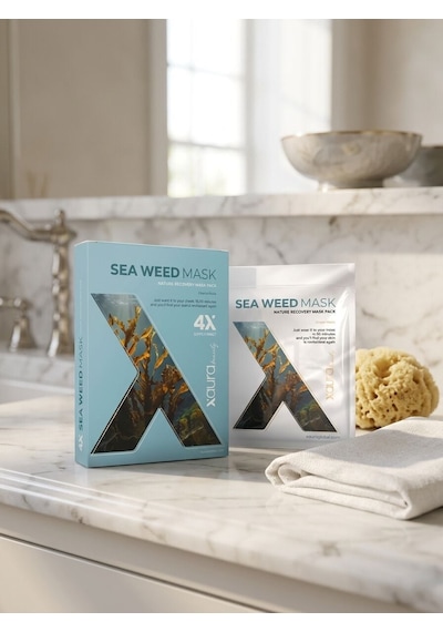 Xaura Beauty Seaweed Mask Doğal Deniz Yosunu Özlü Canlandırıcı Ve Onarıcı Kağıt Yüz Maskesi 4'lü