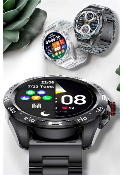 Akıllı Saat Sağlık Ve Fitness Takibi Bluetooth Bağlantılı Dokunmatik Ekran Siyah