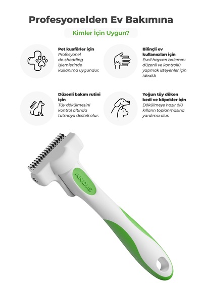 Andis Deshedding Compact Dökülmüş Tüy Çıkartma Tarağı Sık Dişli