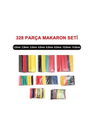 328 Parça Makaron Seti Daralan Makaron Kablo Koruyucu Yalıtım