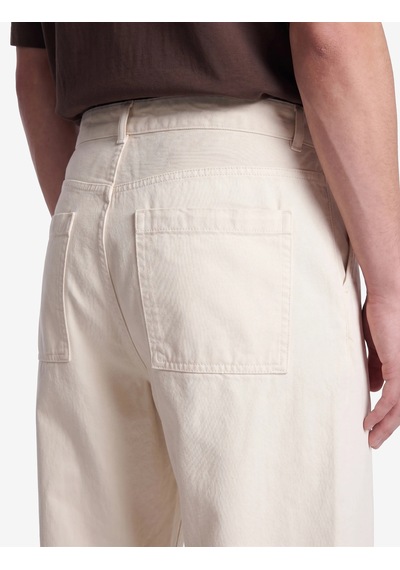 Koton Normal Bel Cepli Rahat Kalıp Gabardin Barrel Fit Pantolon Ekru 7wam40045nw