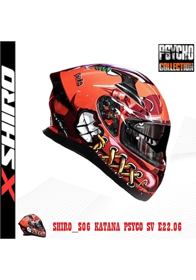 Shiro Fullface Katana Psyc Motosiklet Kaskı Kapalı Grafik
