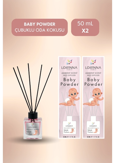Baby Powder Çubuklu Oda Kokusu Set 2x50 Ml Bebek Pudrası