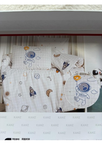 Uzay Erkek Bebek Nevresim Takımı Nevresim100 x 150 CM - Çarşaf 120 x 160 CM - Yastık 35 x 45 CM Beyaz