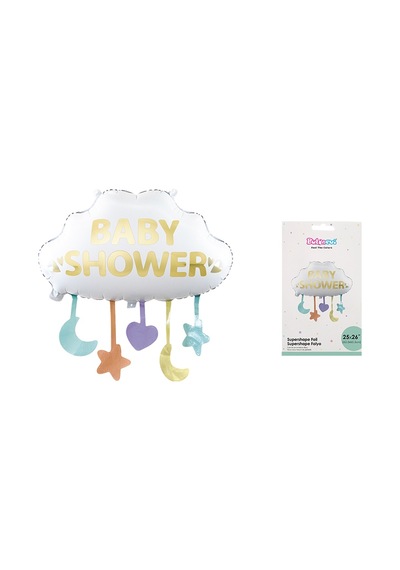 Folyo Balon Bulut 62,5 65,5 Baby Shower Bebek Partisipartileri Folyo Balon Şekilli Sarkaçlı Çok Renkli
