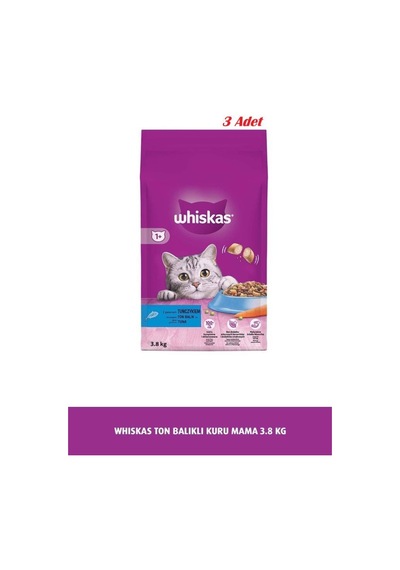 Whiskas Ton Balıklı Kuru Kedi Maması 3.8 Kg 3 Adet