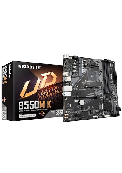 Gigabyte B550M K AMD B550 4733 MHz (OC) DDR4 Soket AM4 mATX Anakart Gigabyte B550M K AMD B550 4733 MHz (OC) DDR4 Soket AM4 mATX Anakart
