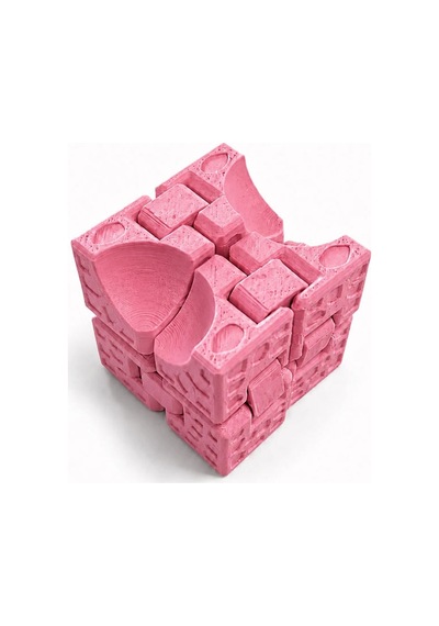 Ay Temalı Sonsuzluk Küpü Pembe 40x40mm