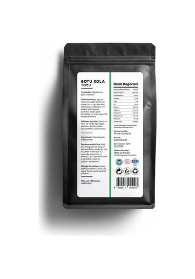 Organik Gotu Kola Tozu 50g, Premium Herbal Powder, Organik Vegan Katkısız