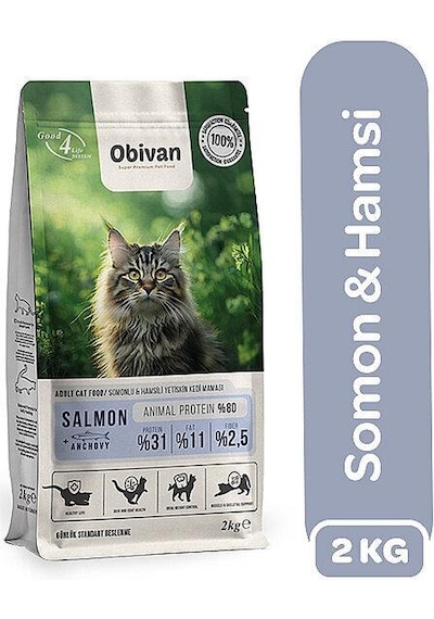 Obivan Somonlu Ve Hamsili Yetişkin Kedi Maması 2 Kg