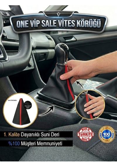 One Vıp Salecitroen Berlingo Siyah Deri Özel Yeni Tasarım Kırmızı Şerit Vites Körüğü Model:vipsale-vites1850 Renkli