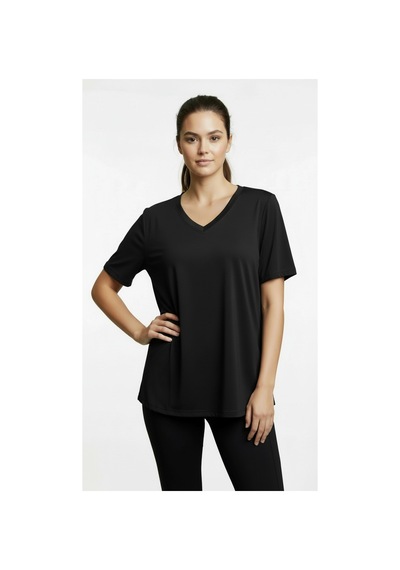 Lyvean V Yaka Oversıze Kısa Kollu Tshirt Siyah