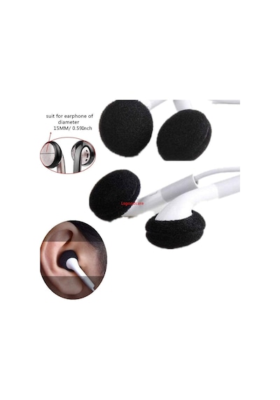 Kulaklık Süngeri, Kulaklık Yastığı 24 Adet (18 Mm) - Siyah