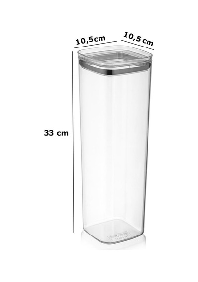 Geseus Uzun Kare Hava Geçirmez Erzak Saklama Kabı 6 Adet 3100 Ml ŞEffaf