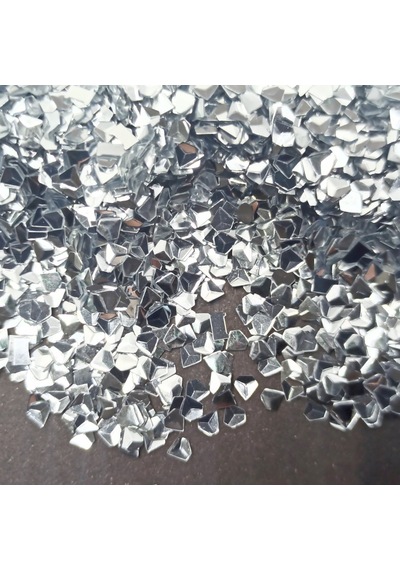 Glitter Epoksi Reçine Süsleme Pulu Üç Boyutlu Elmas Görünümlü Nail Art Makyaj Sim Gümüş 100 Gr