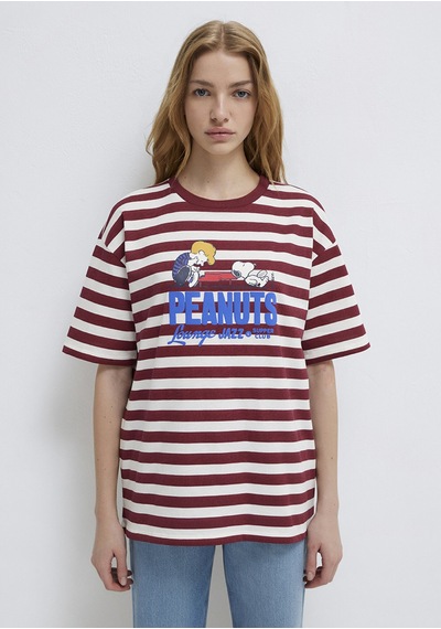 Mavi - Snoopy Baskılı Bordo Tişört 1614057-91577 Bordo