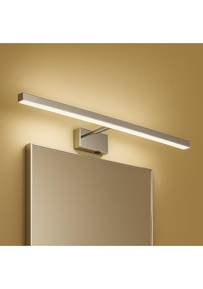 Kanarya 40 Cm 8w Led Ayna & Resim Apliği Krom 4200k Gün Işığı, 720 Lümen, Ip45 Su Korumalı, 64w Eşdeğer, Açma/kapama Anahtarlı, 220v Modern Duvar Aydınlatma Armatürü Abanoz