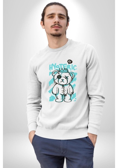 Histerik Unisex Beyaz Sweatshirt Beyaz