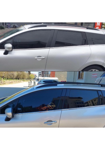 Renault Clio4 Station SportTourer Kapı Direk Maun Kaplama ,Dış Cam Çıta Kaplama (Parlak Siyah)