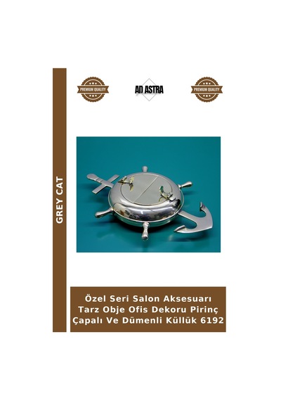 Özel Seri Salon Aksesuarı Tarz Obje Ofis Dekoru Pirinç Çapalı Ve Dümenli Küllük 6192
